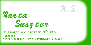 marta suszter business card